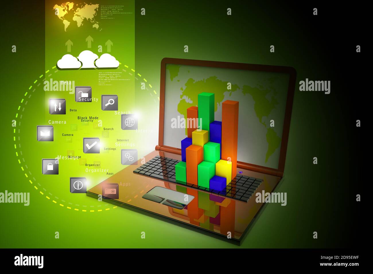 Graph in computer Stock Photo - Alamy