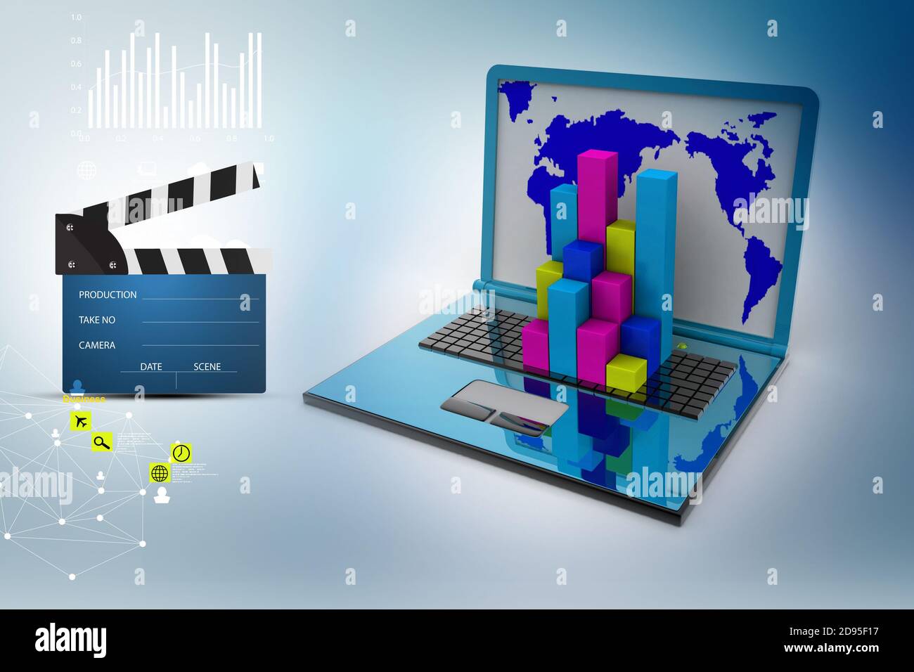 Graph in computer Stock Photo - Alamy