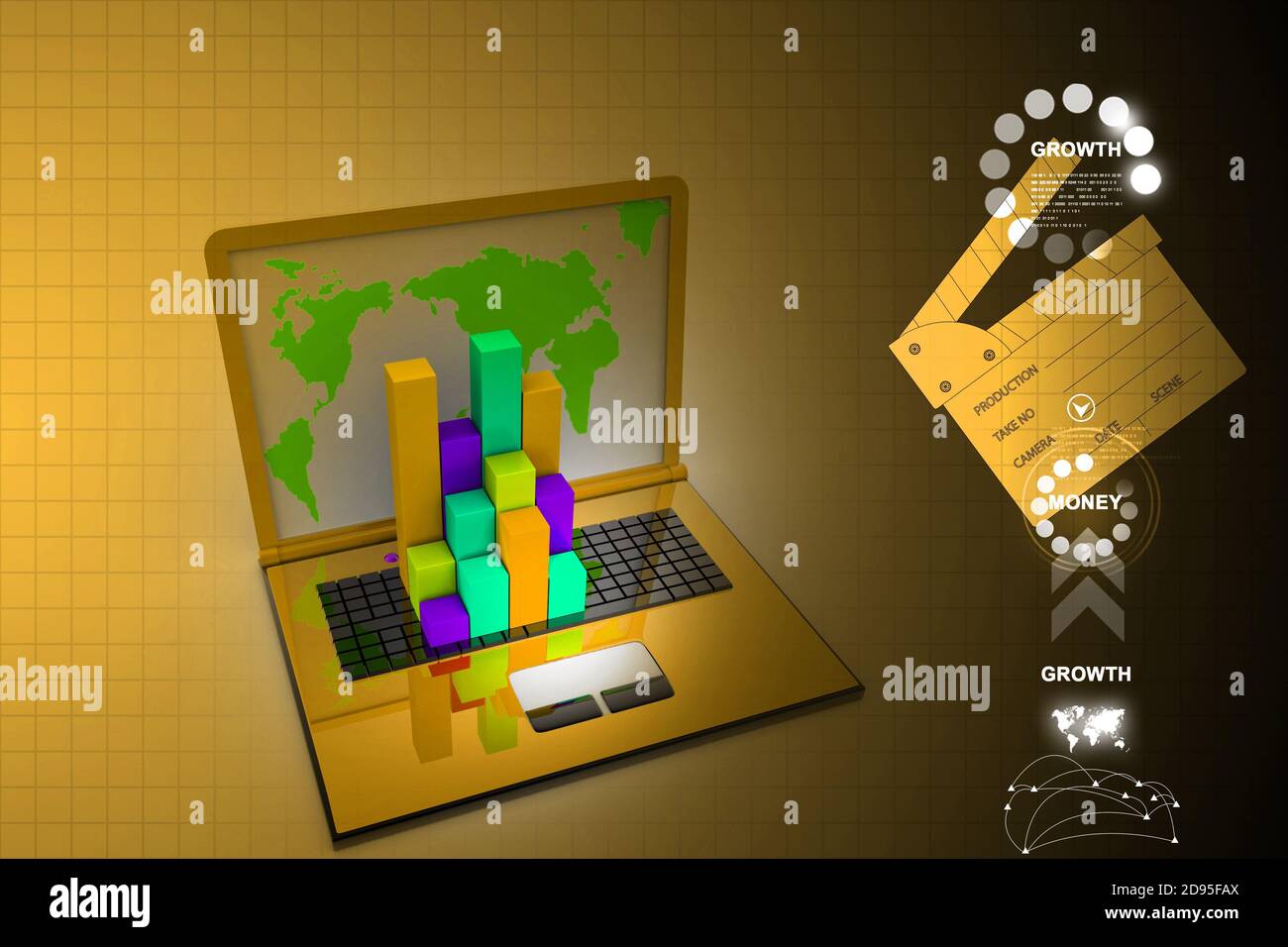 Graph in computer Stock Photo - Alamy
