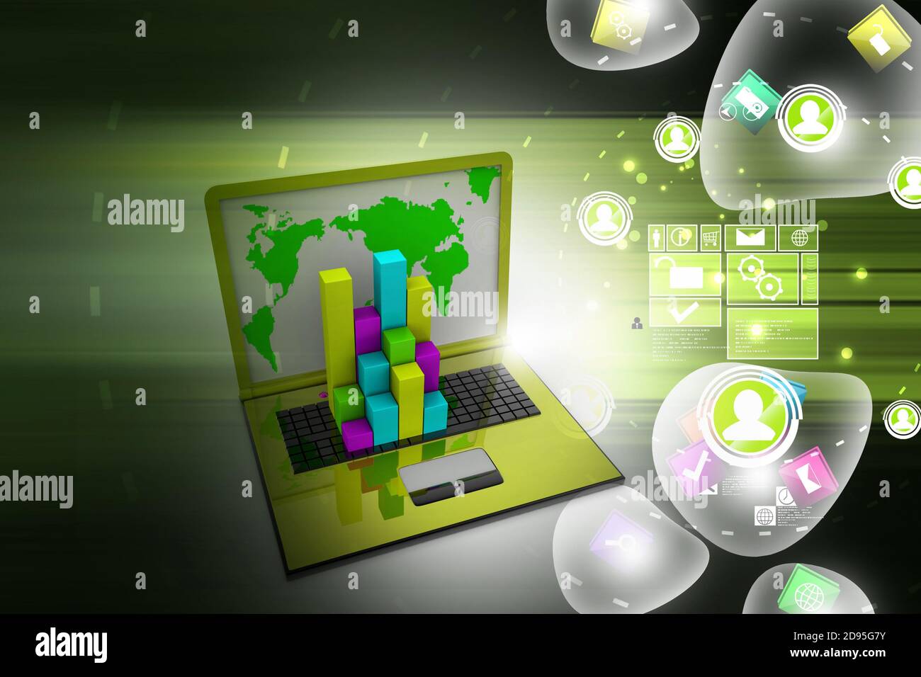 Graph in computer Stock Photo - Alamy