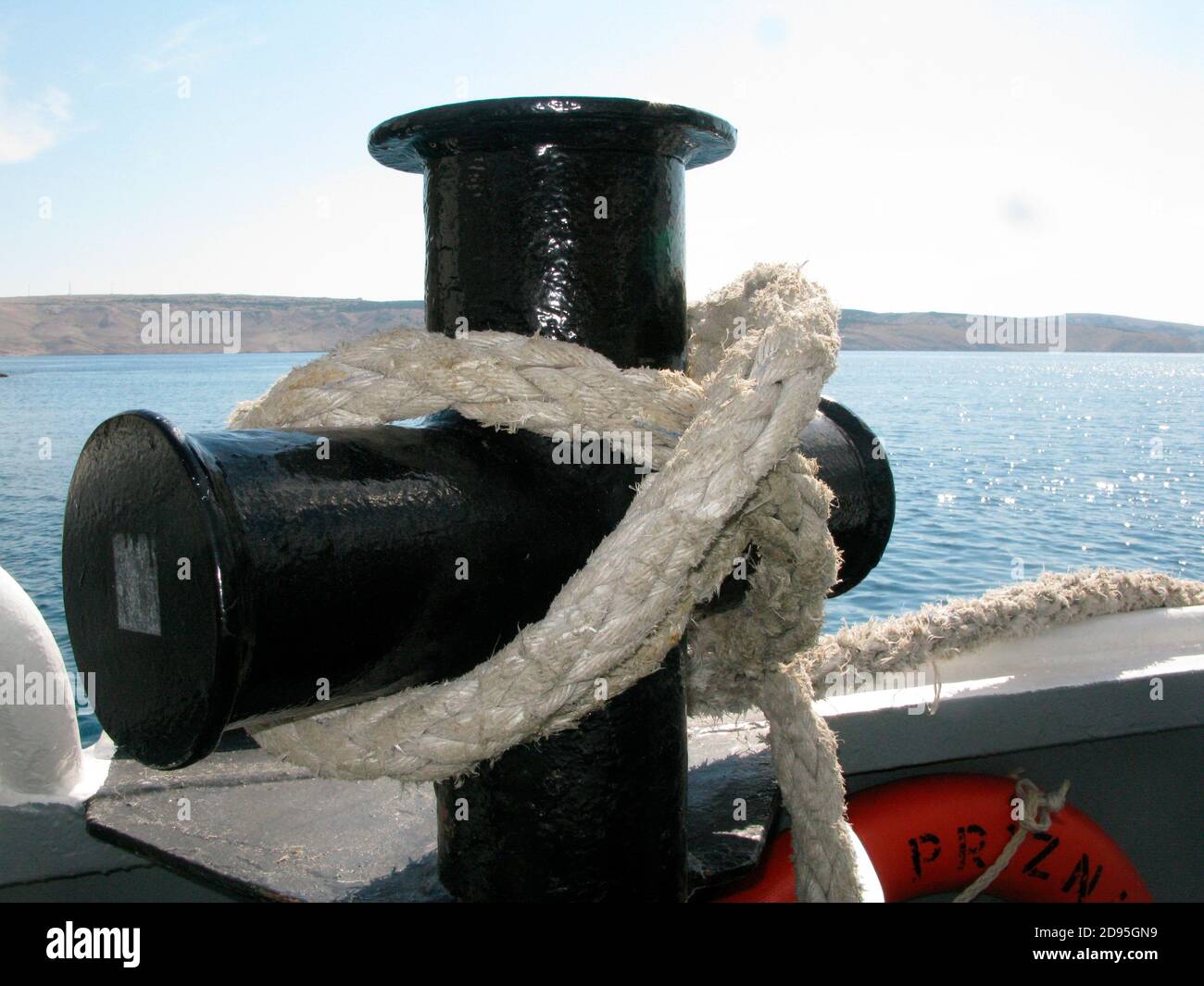 important equipment on every ship, a rope for securing a vessel Stock ...