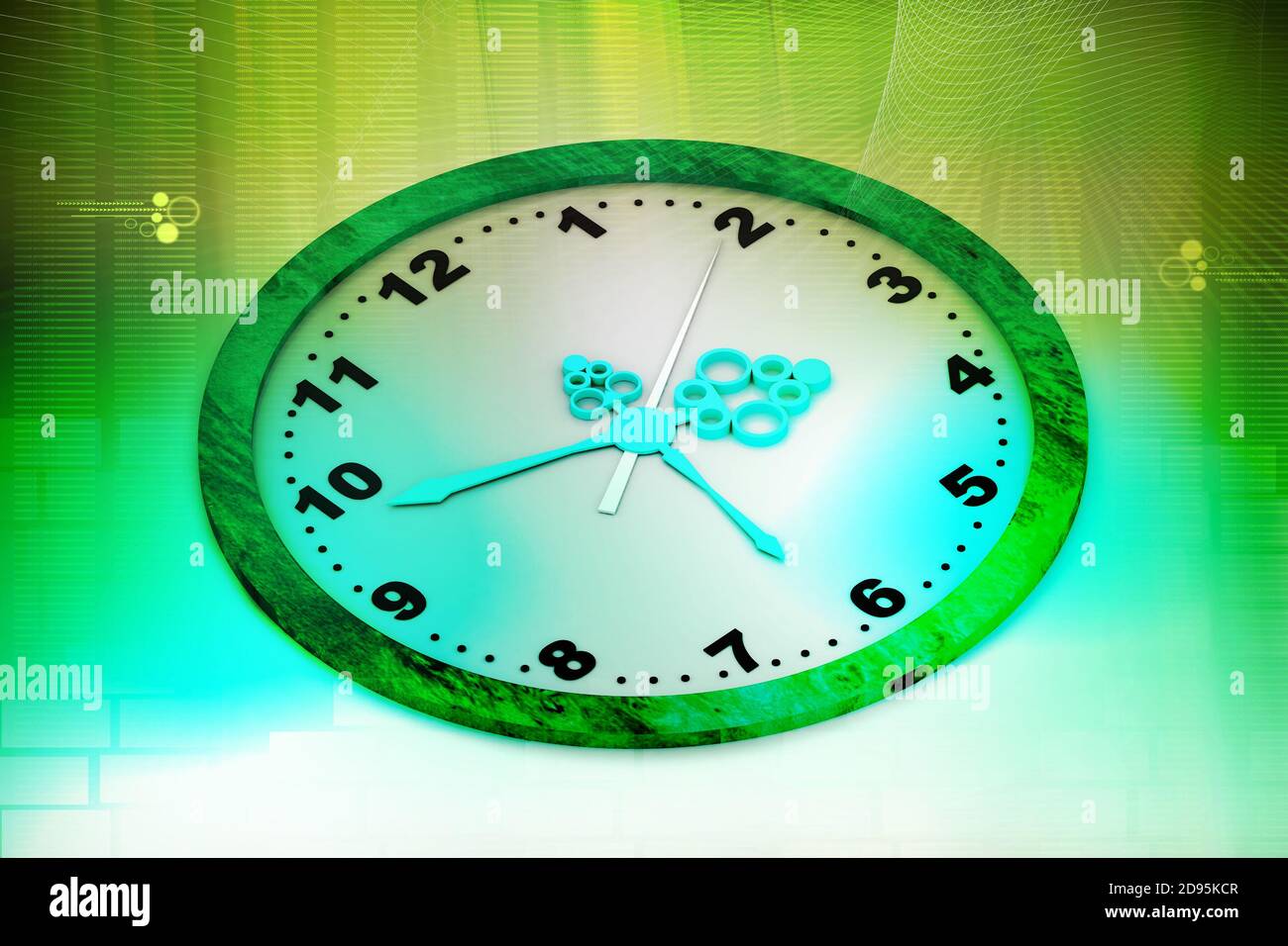 Clock in color background Stock Photo - Alamy