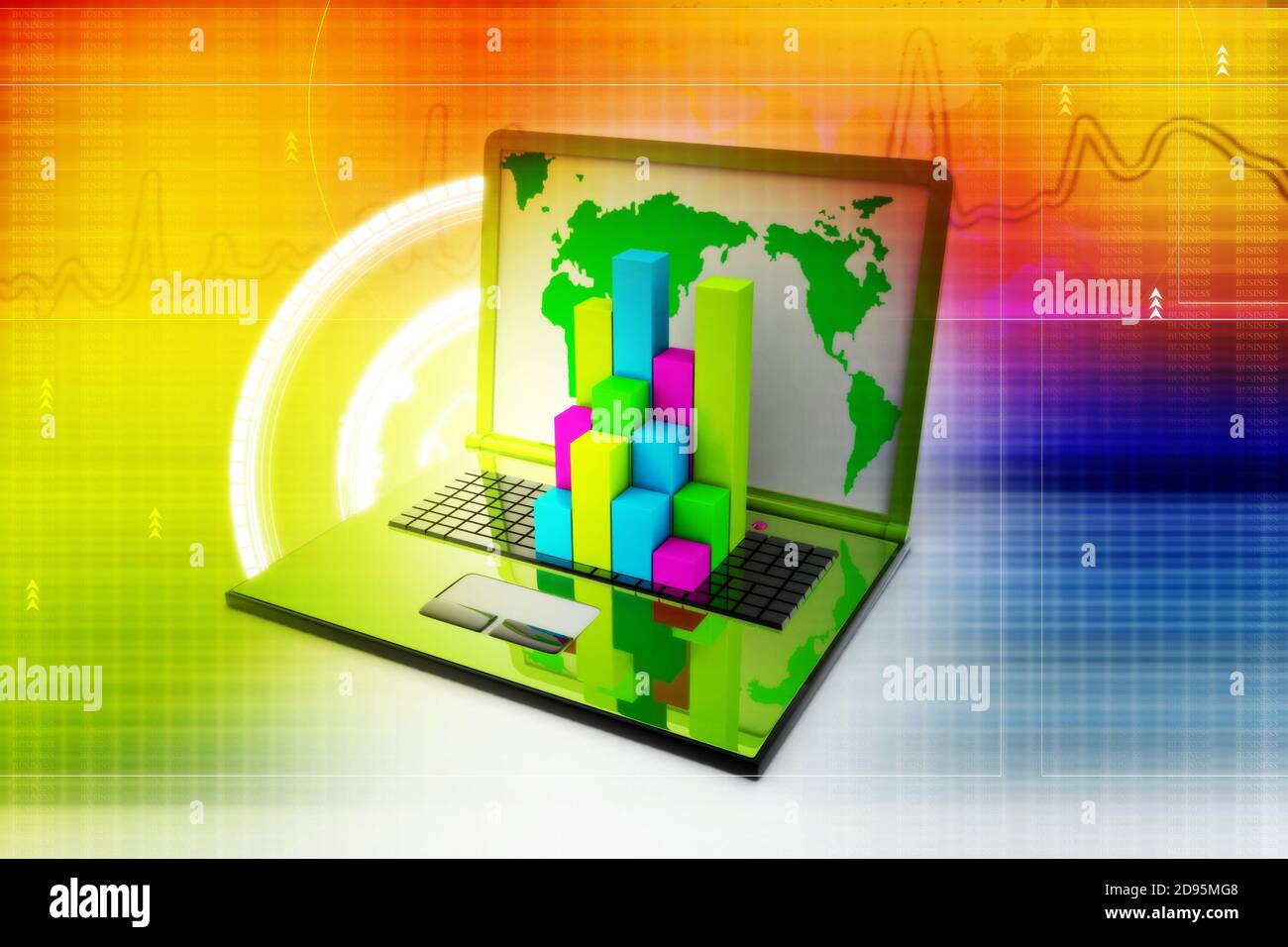 Graph in computer Stock Photo - Alamy
