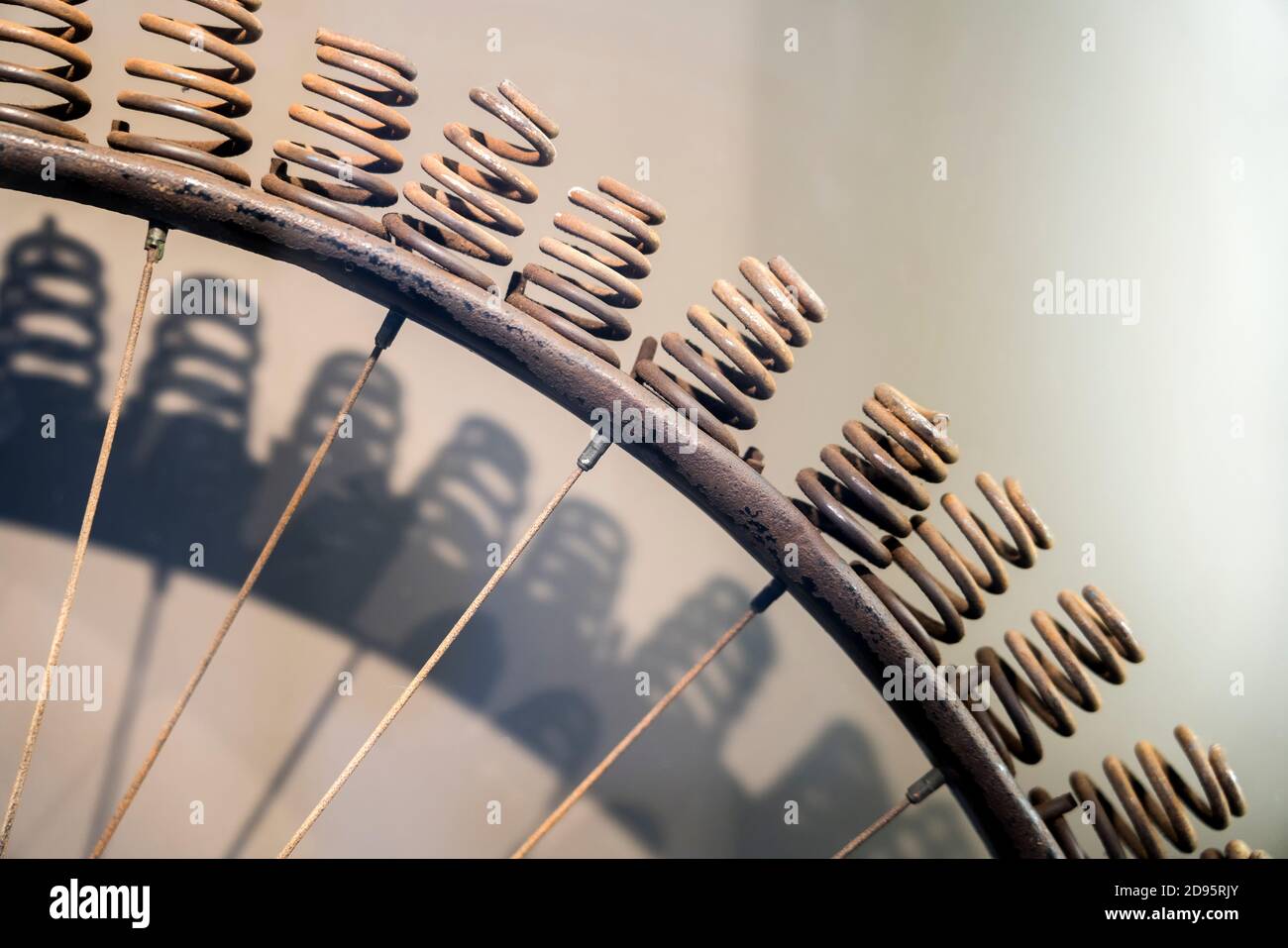 Old bicycle tyre, PS.SPEICHER Museum, Einbeck, Lower Saxony, Germany, Europe Stock Photo