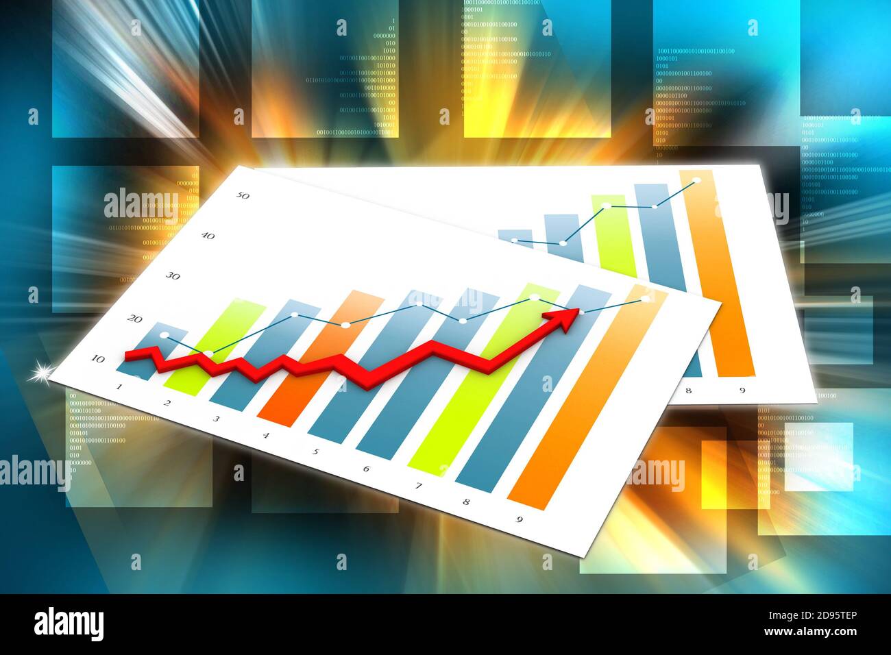 Business graph with chart Stock Photo - Alamy