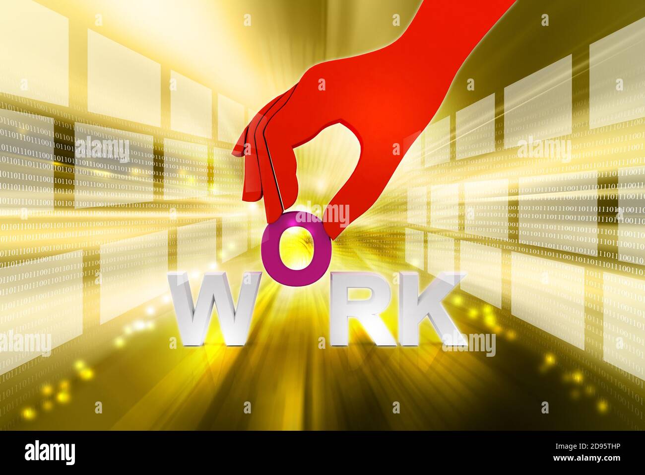 3d multi use work and hand in white background Stock Photo - Alamy