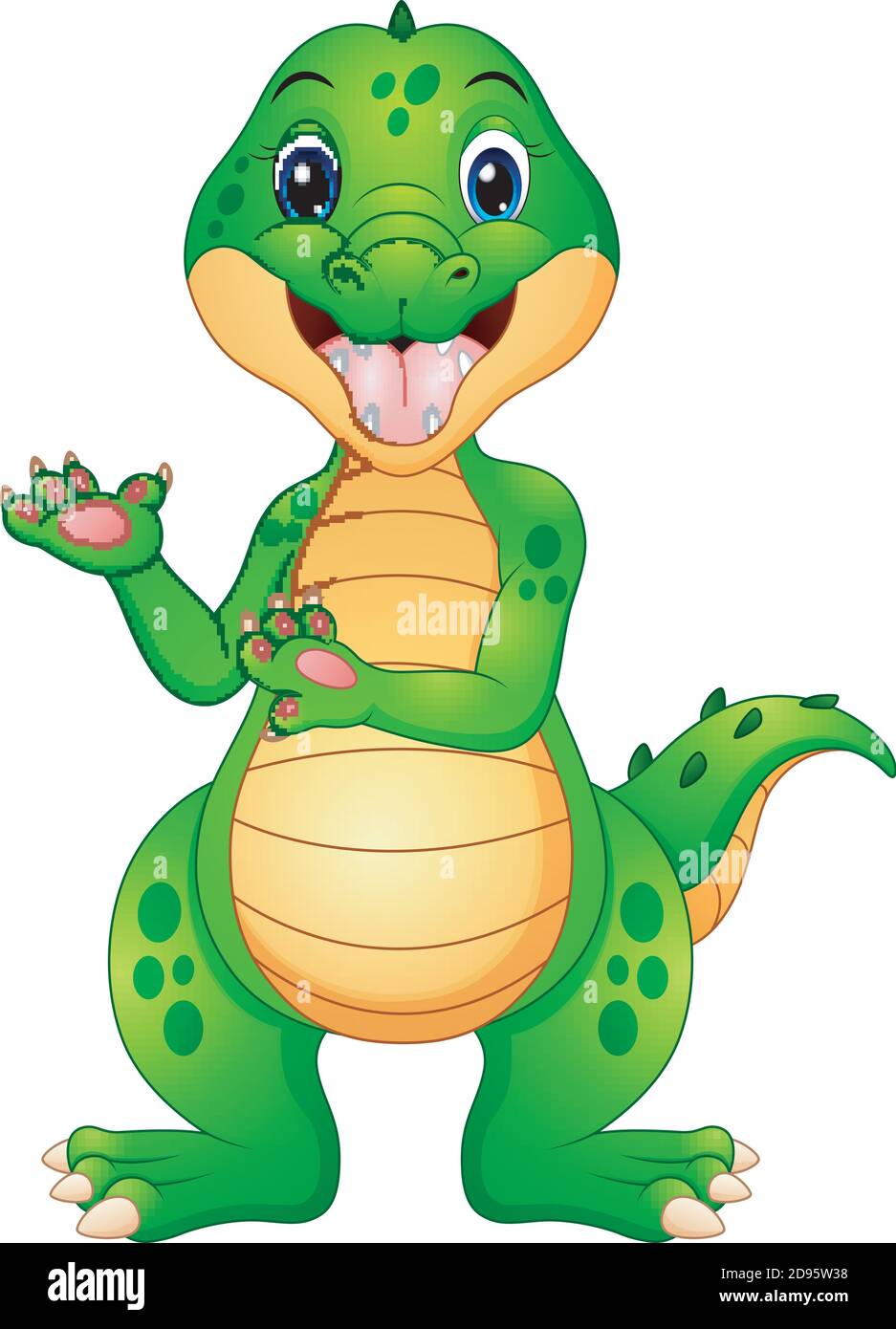 Funny crocodile cartoon presenting Stock Vector