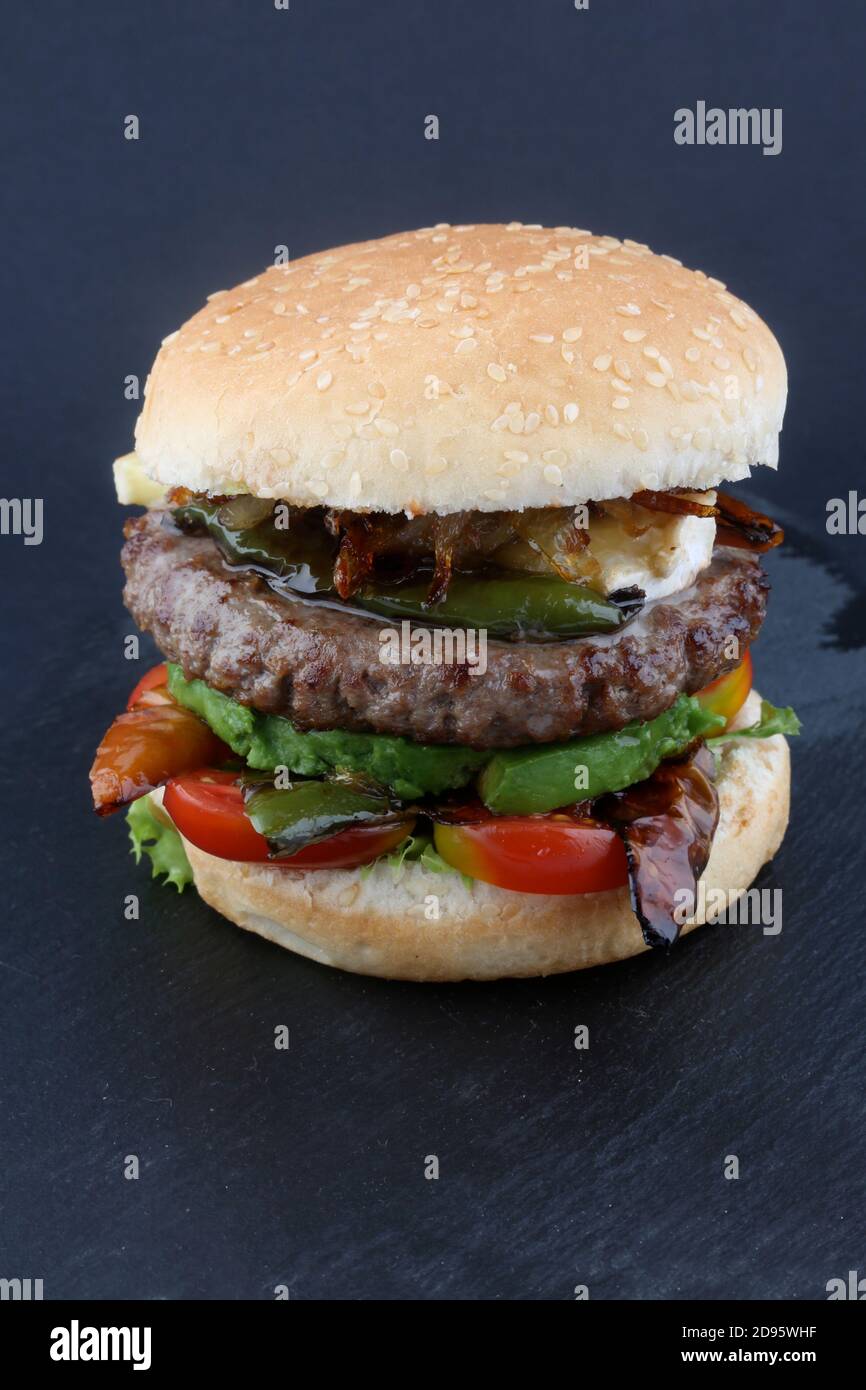 homemade cheese burger as unhealthy food Stock Photo Alamy