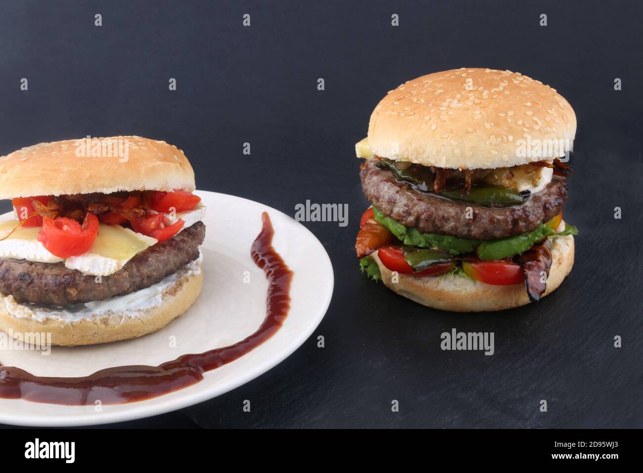 homemade cheese burger as unhealthy food Stock Photo Alamy