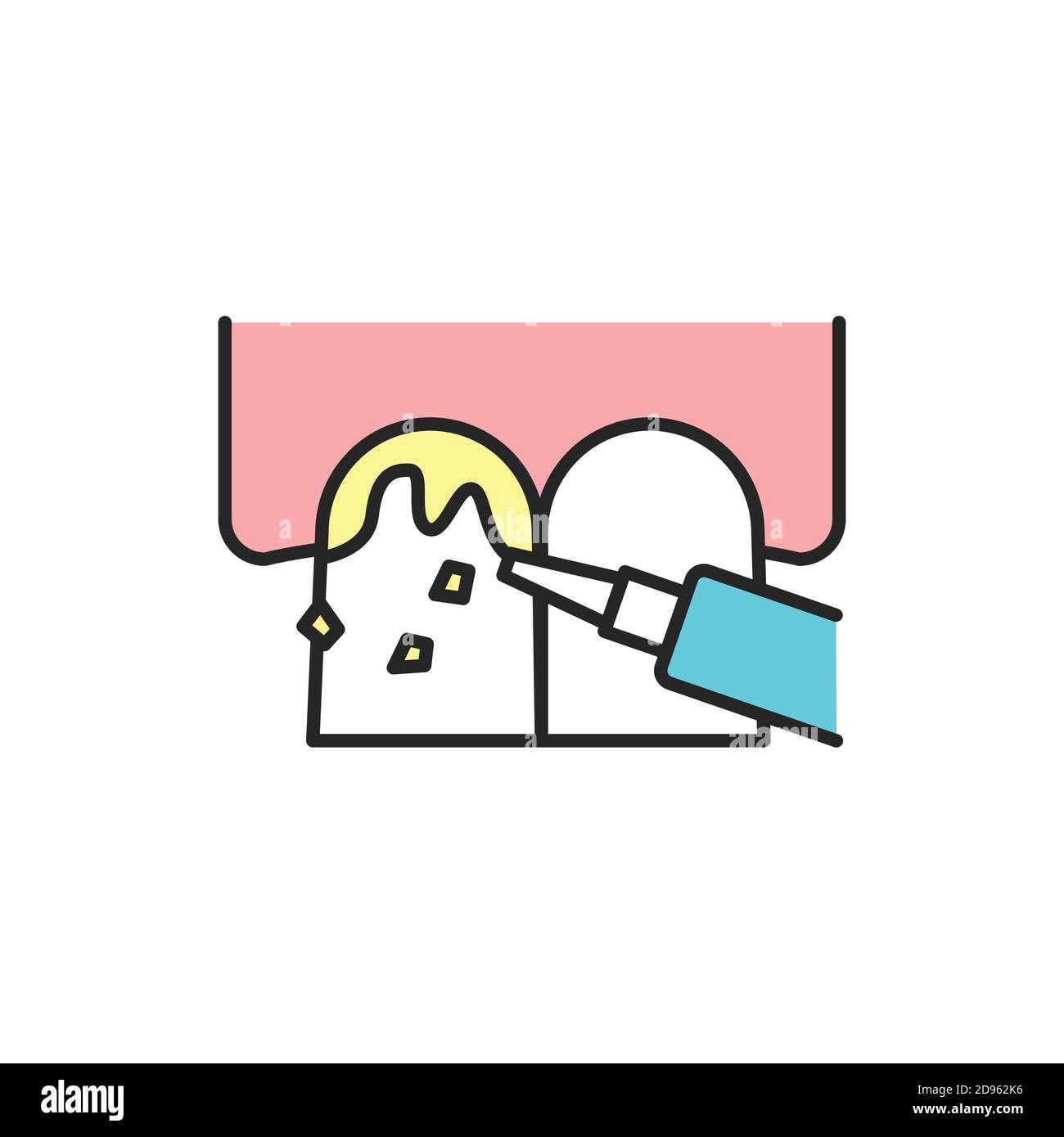 Professional teeth cleaning color line icon. Pictogram for web page ...