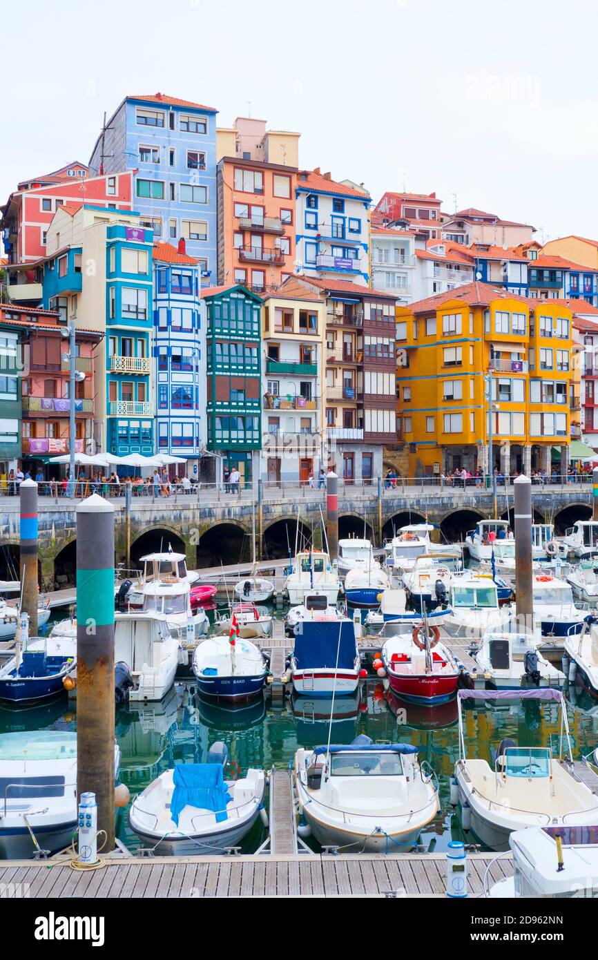 Bermeo Harbour, Bermeo, Biscay, Bizkaia, Vizcaya, Basque Country, Spain, Europe. Stock Photo