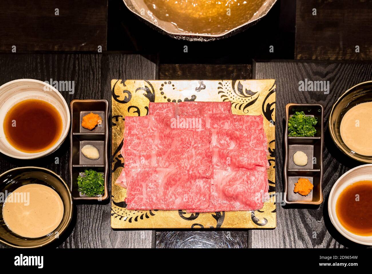 matsusaka beef A5 Wagyu Beef Shabu shabu Set with steam, Groumet