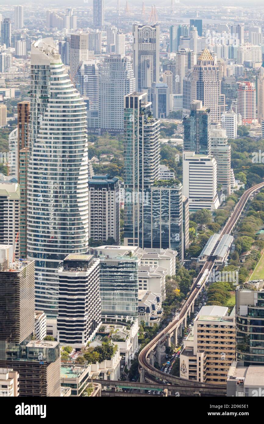 Aerial view of Bangkok cityscape skyline downtown Thailand Stock Photo ...