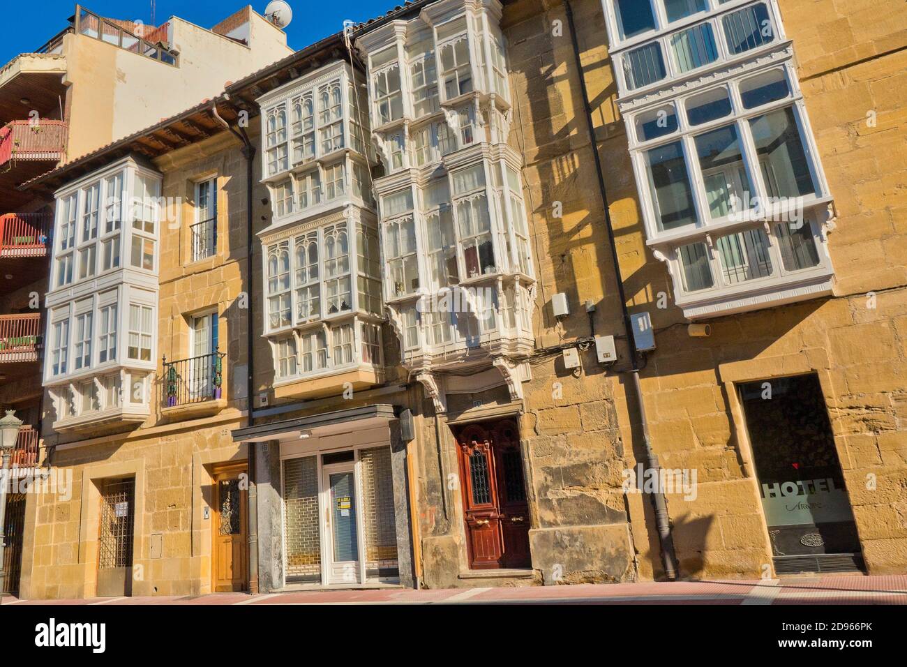 Typical Architecture Street Scene Haro La Rioja Spain Europe Stock