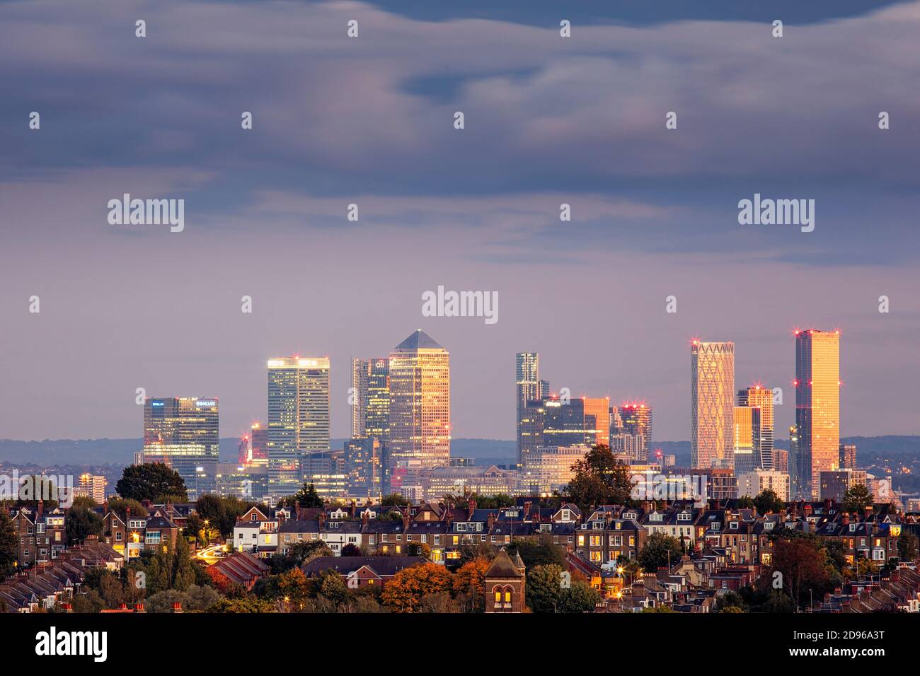 UK, England, London, skyline view from Muswell Hill of downtown London