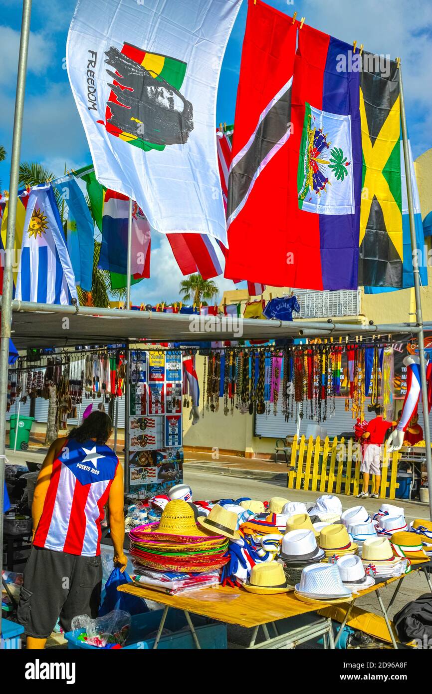 Souvenirs Stand. Carnival of Miami. Florida. USA Stock Photo Alamy