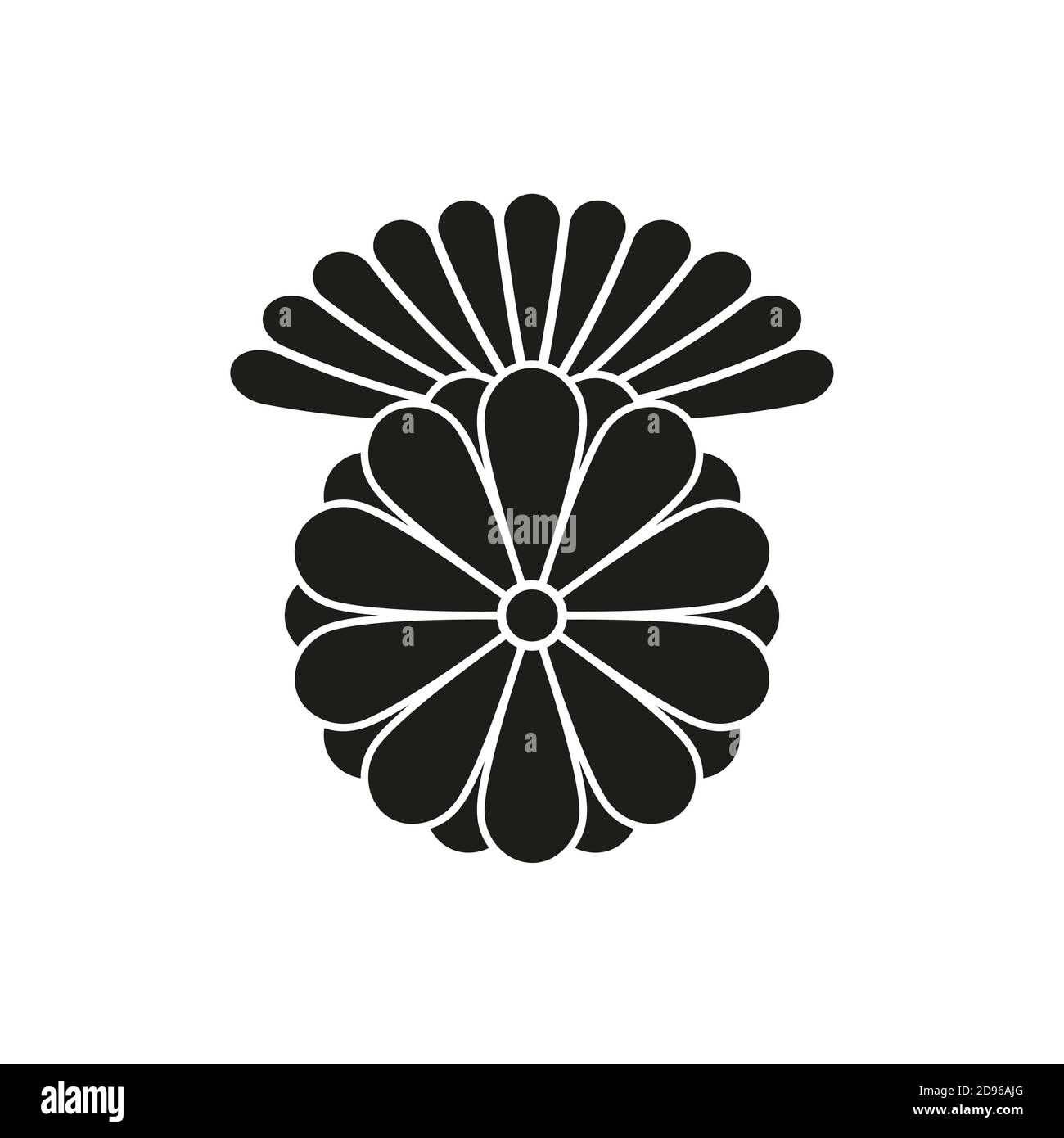 Japanese style design flower Sign, Royal symbol Stock Vector Image