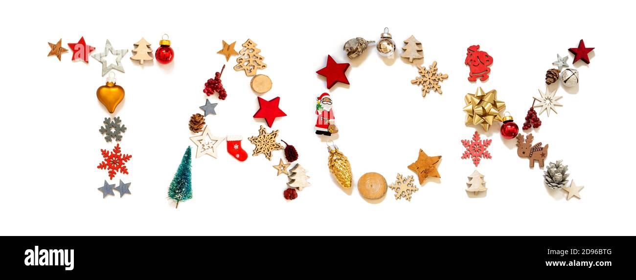 Colorful Christmas Decoration Letter Building Tack Means Thank You