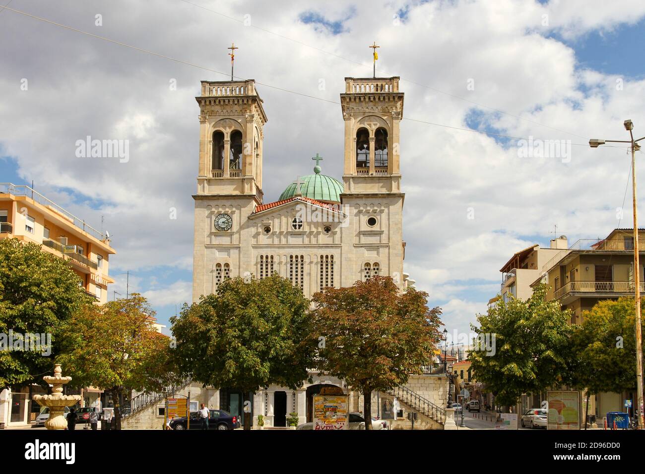 The Cathedral of Saint Basil (Agios Vasilios), Greek Orthodox church in Tripoli city, Arcadia, Peloponnese, Greece, Europe. Stock Photo