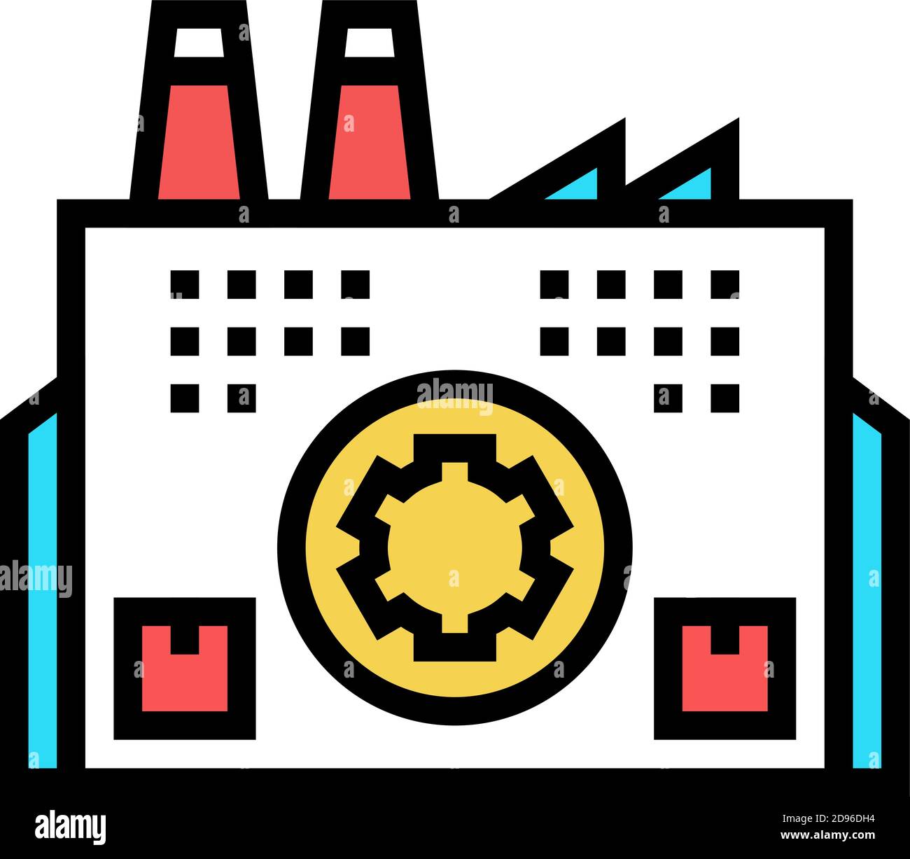 industrial plant building color icon vector illustration Stock Vector ...