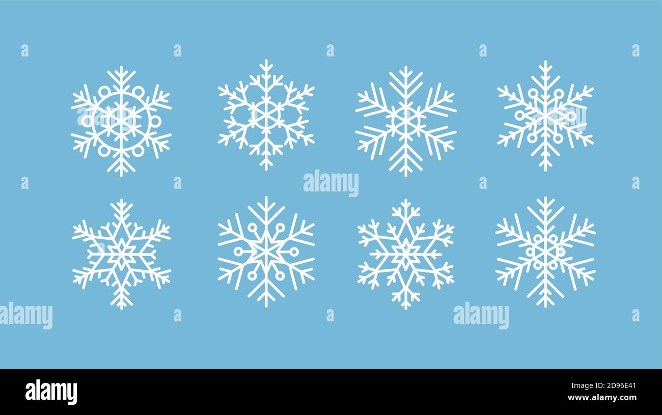 Snowflakes collection. Vector illustration in flat style Stock Vector ...