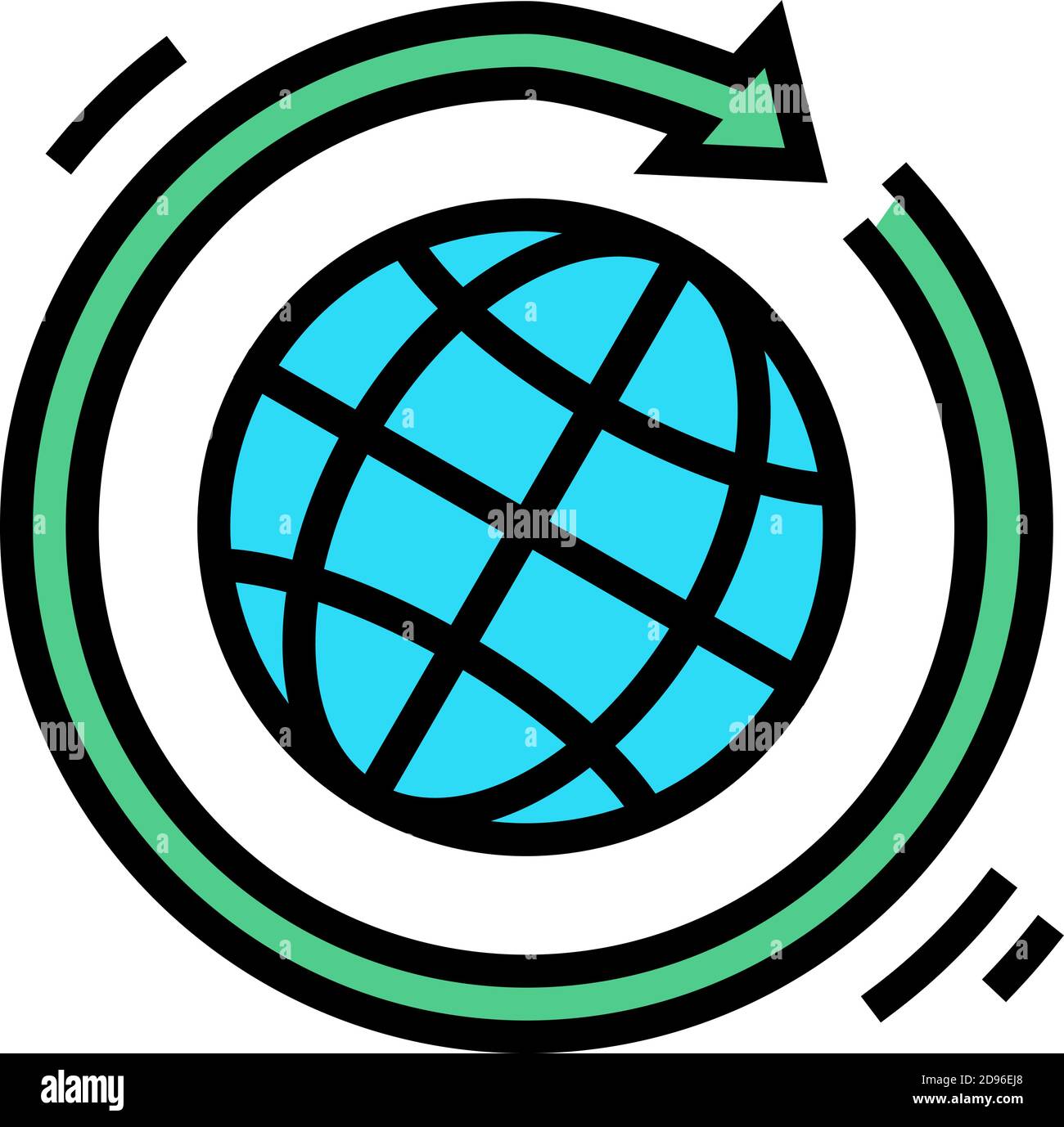 worldwide circular economy color icon vector illustration Stock Vector ...