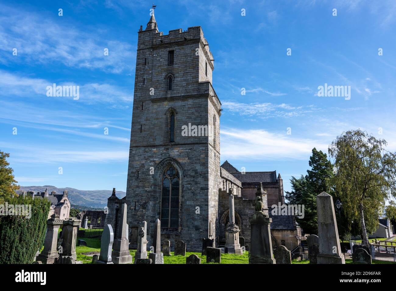 Church of the Holy Rude viewed from Old Town Cemetery in Stirling old town, Scotland, UK Stock Photo