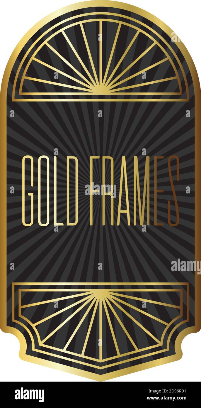 elegant golden frame with lettering vector illustration design Stock