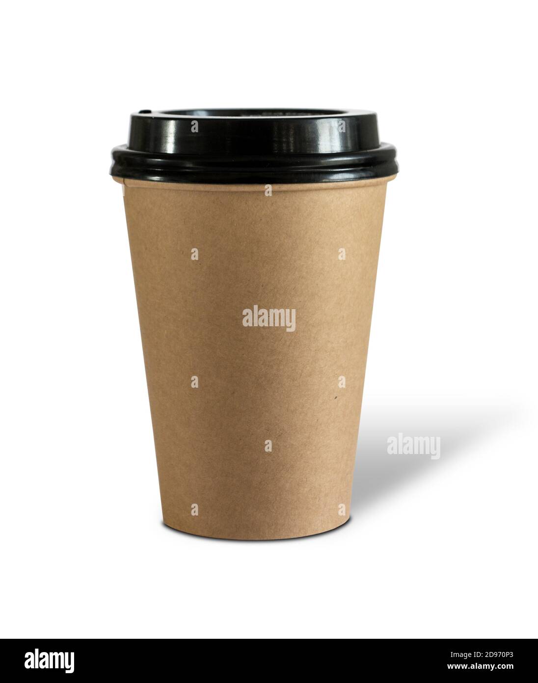 Brown coffee paper cup isolated on white background Stock Photo - Alamy