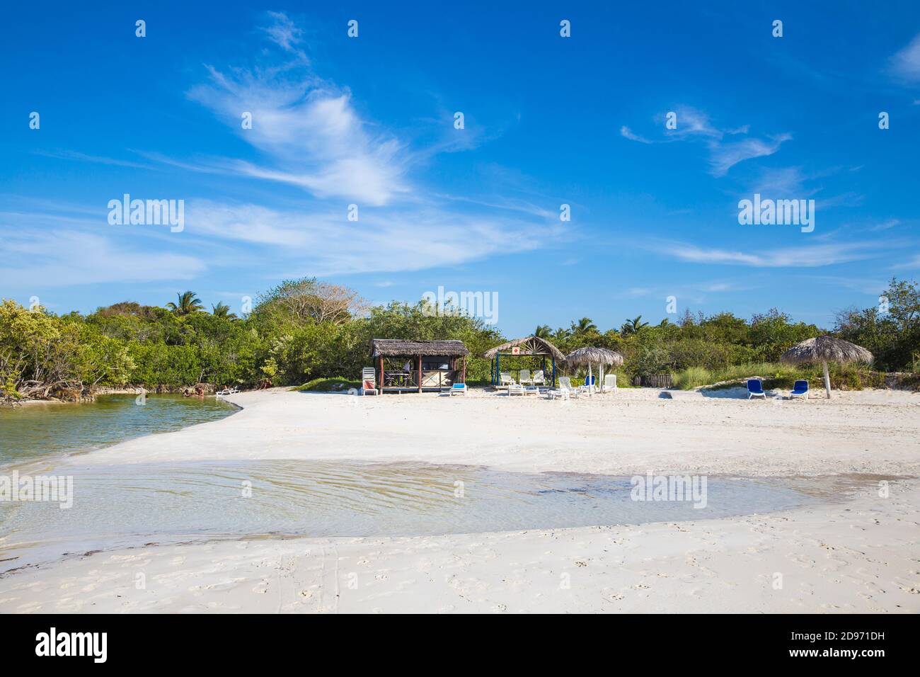Cuba, Ciego de Avila Province, Jardines del Rey, Cayo Coco, Playa Larga Stock Photo