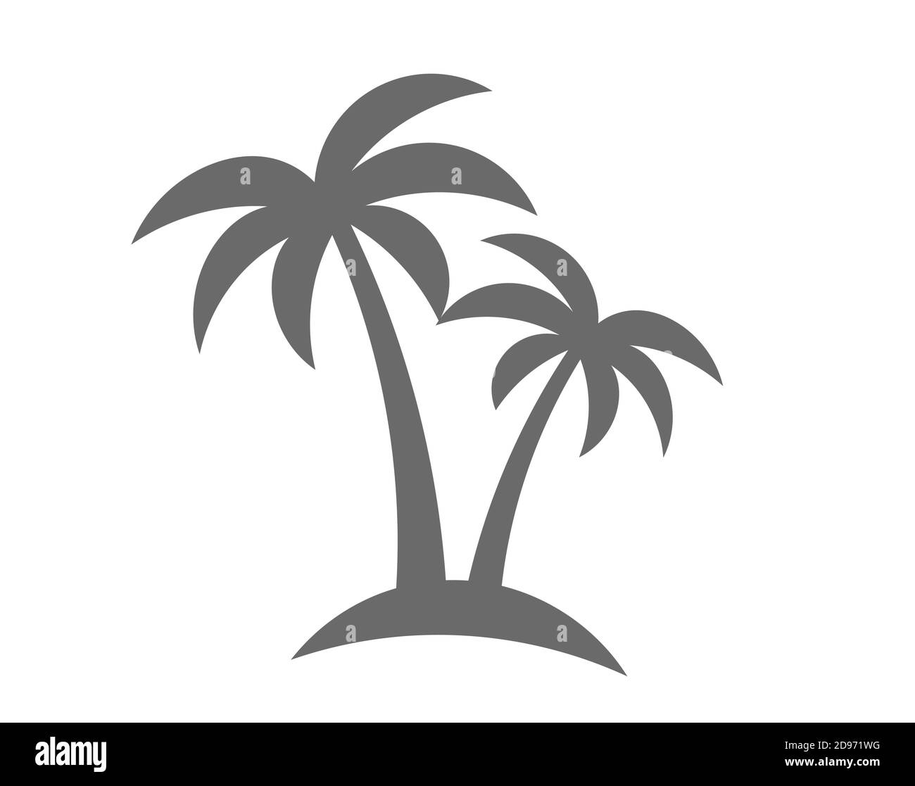 Palm trees on the island. Summer travel vacation vector illustration. Stock Vector