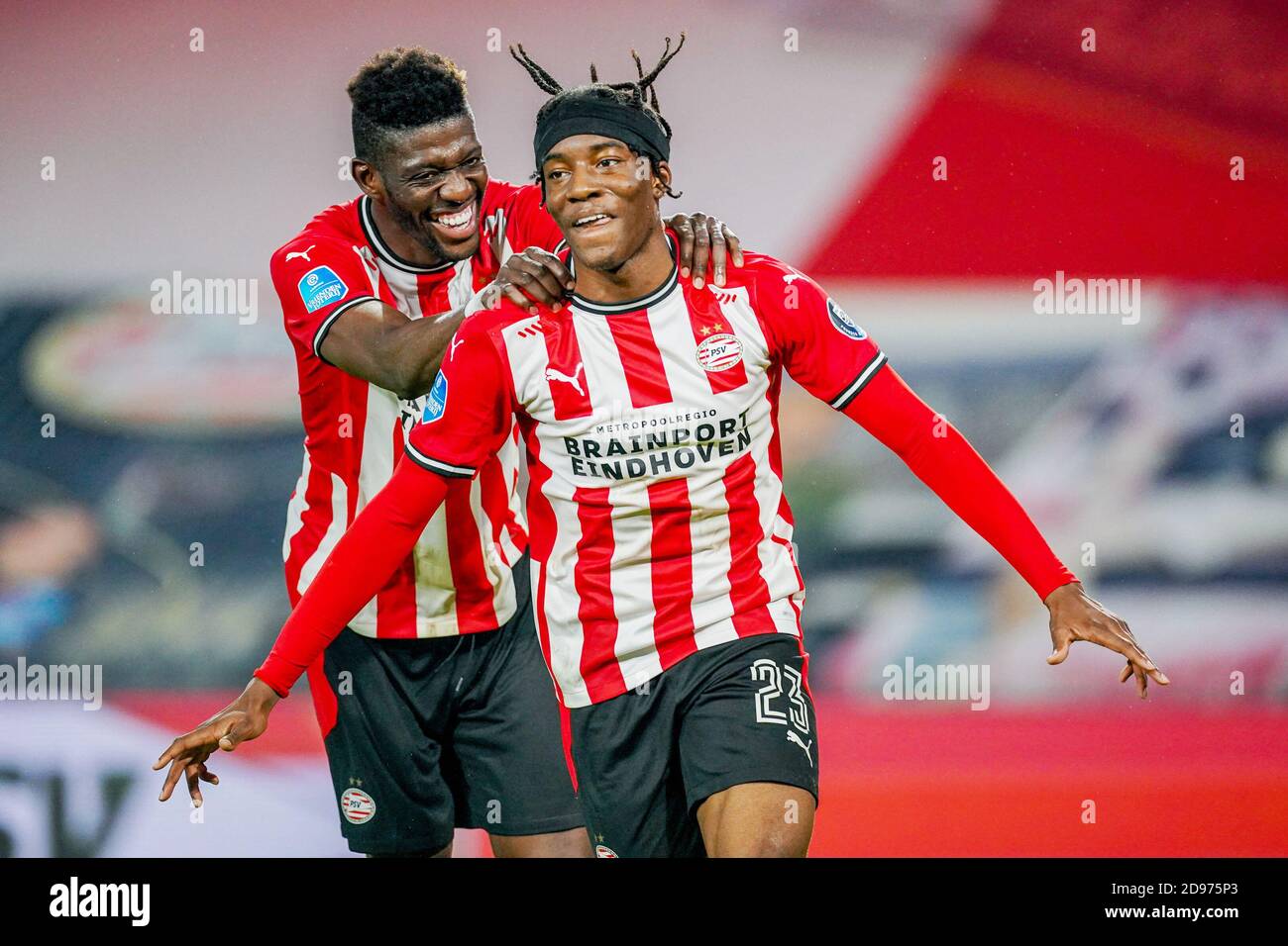 Noni Madueke Of Psv Eindhoven Celebrates After His Goal With Ibrahim Sangare During The Netherlands Championship Eredivisie Football Match Between P C Stock Photo Alamy