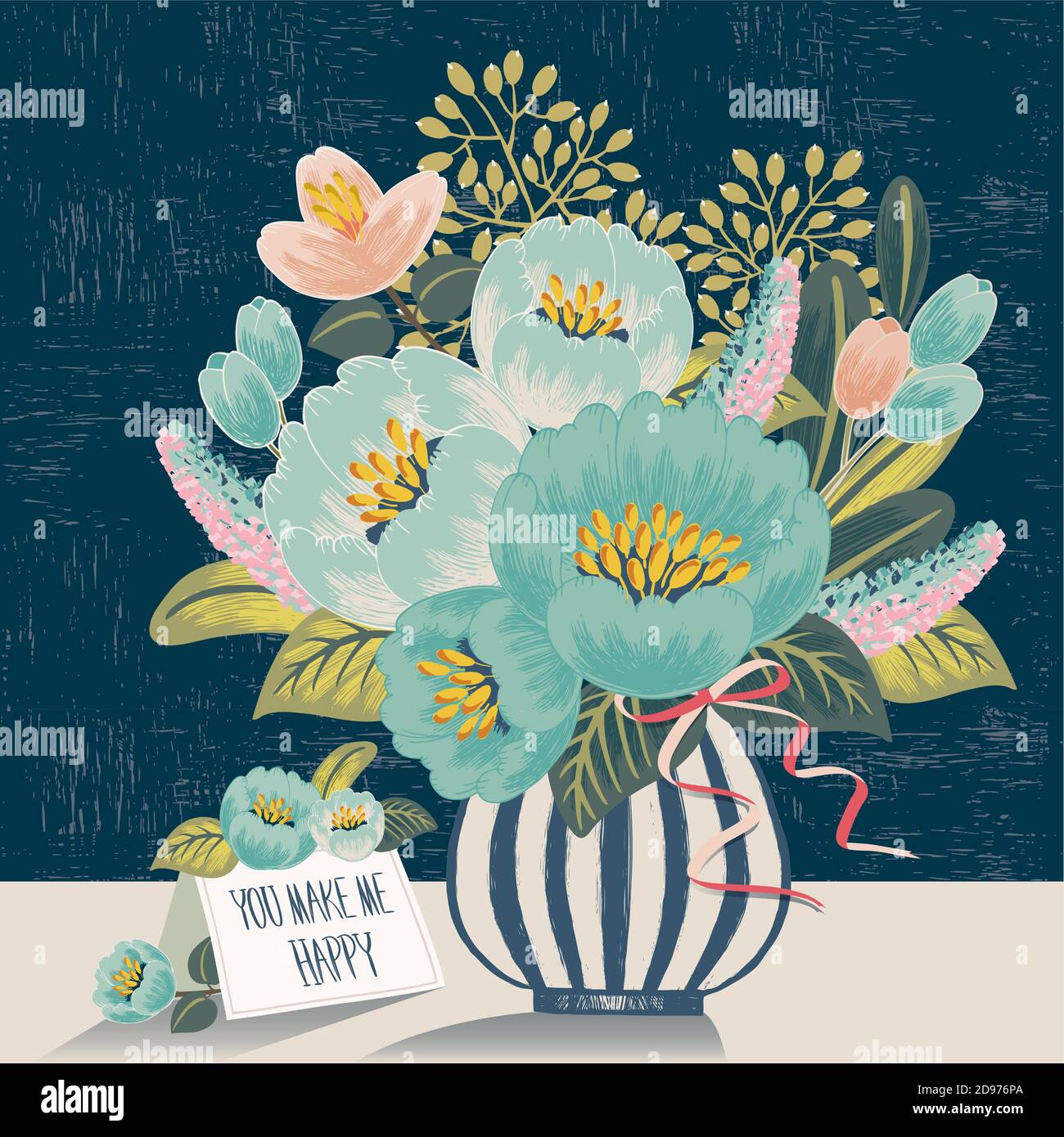 Vector illustration of flowers in a vase Stock Vector Image & Art - Alamy