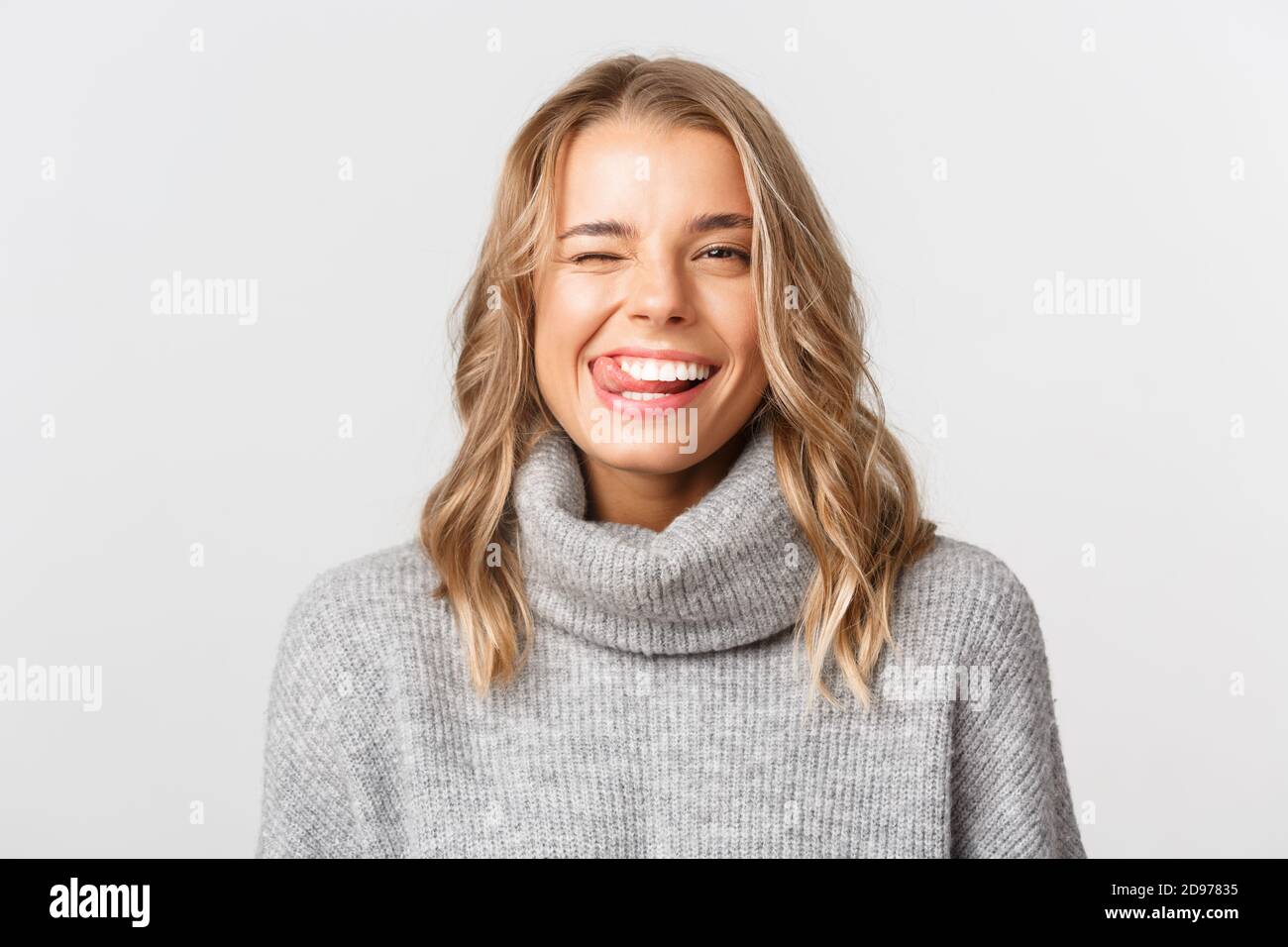 Girl Eyes, Eyes on a White Background. a Glance, a Wink Stock