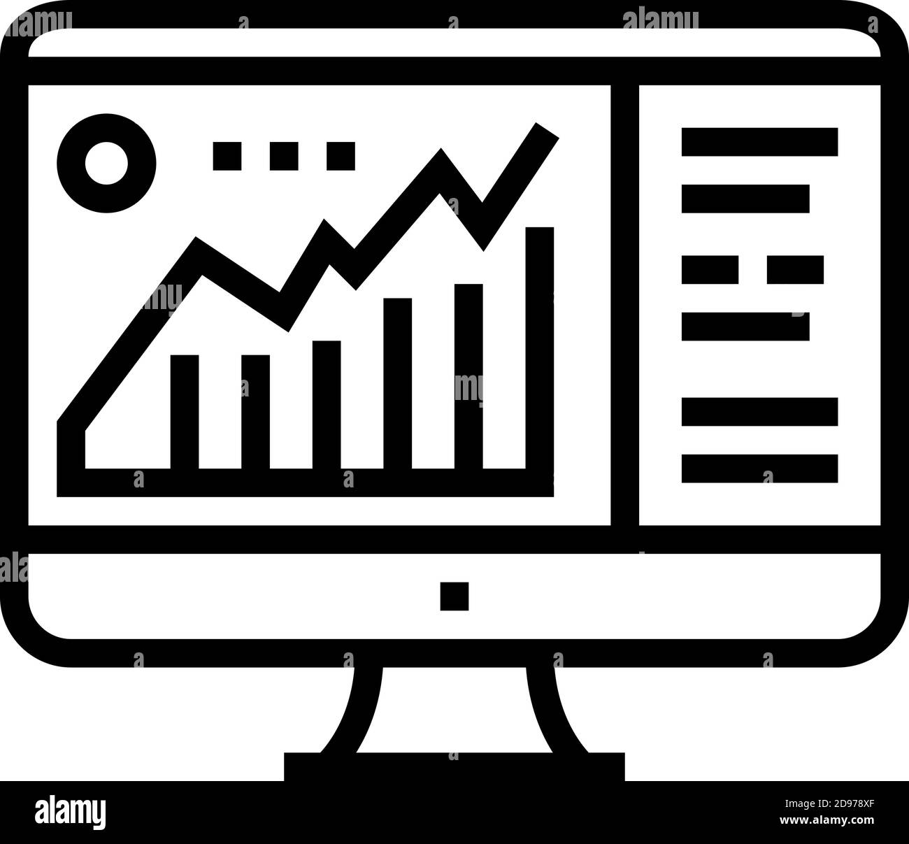 infographic on computer display line icon vector illustration Stock ...