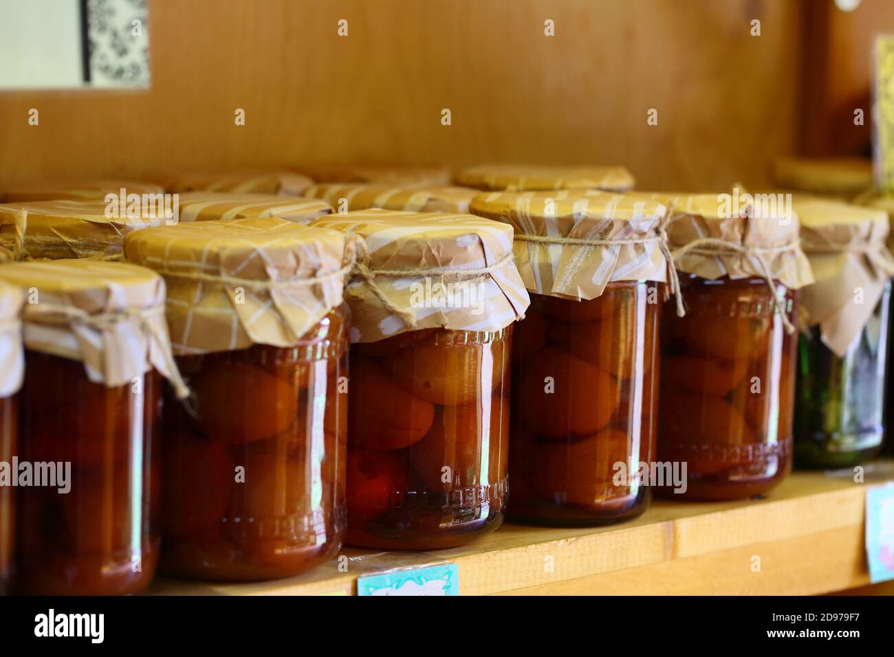 Sale of jam in the store Stock Photo Alamy