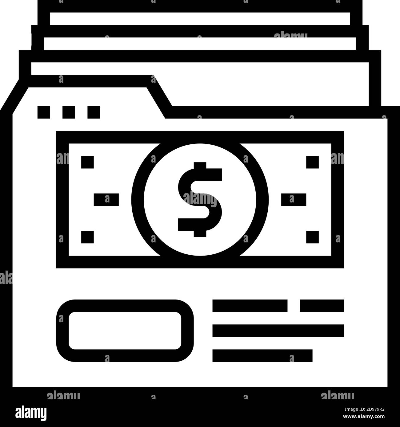 investment archive folder line icon vector illustration Stock Vector