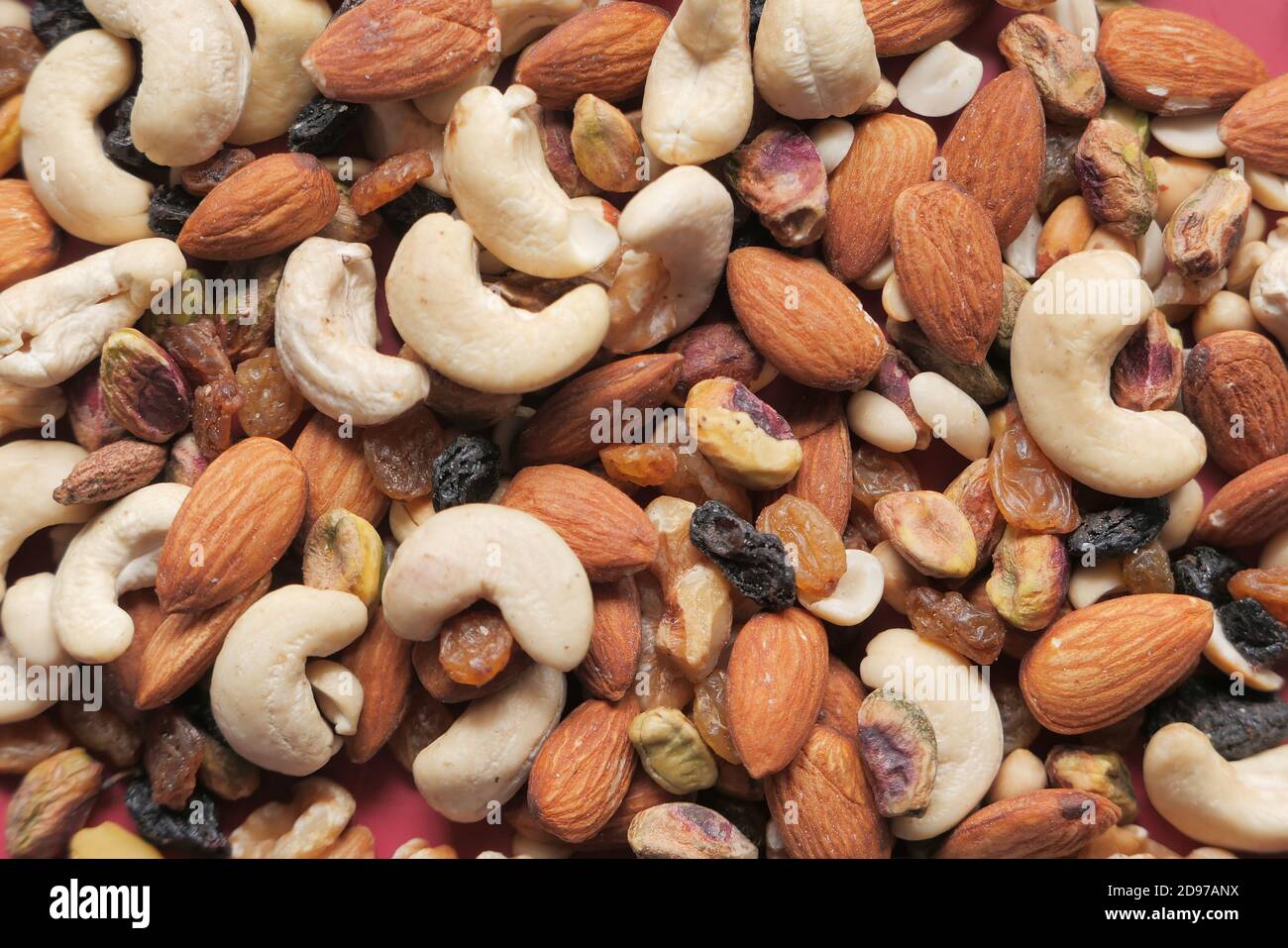 close up of many mixed nuts  Stock Photo