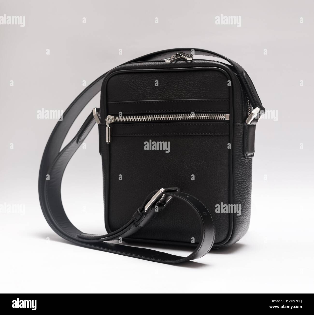 Mens Black Leather Bag Stock Photo Alamy