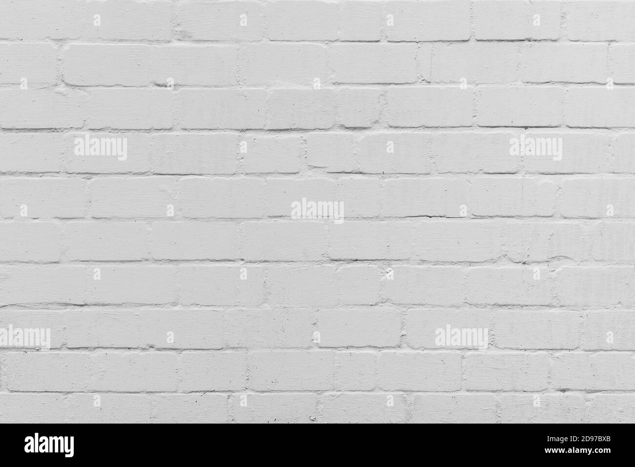 white painted brick wall full frame background Stock Photo