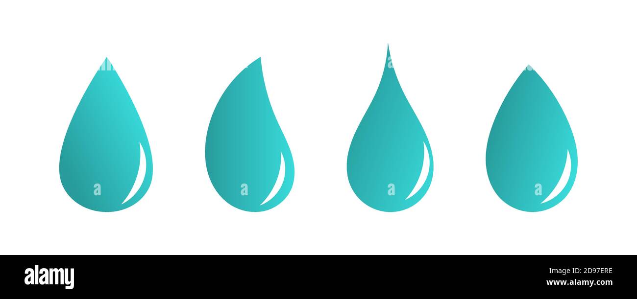 Set of blue water drops shapes. Vector illustration Stock Vector Image ...
