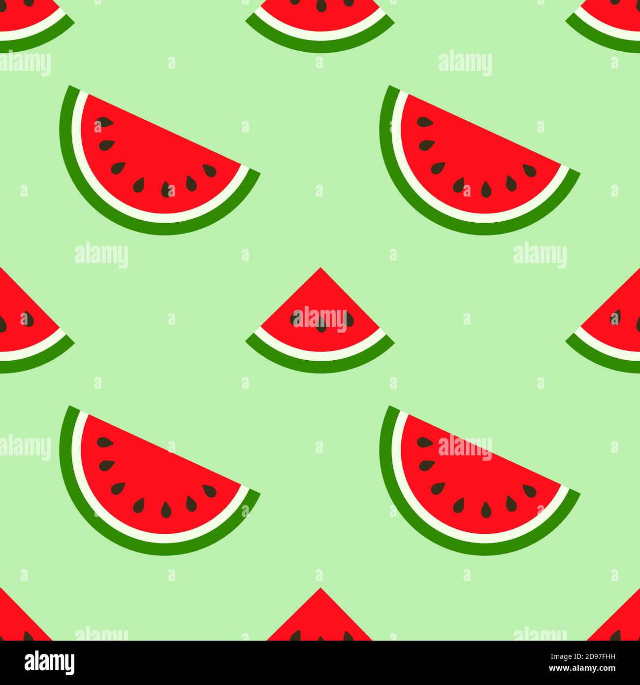 Watermelon slices flat seamless pattern. Vector illustration Stock ...