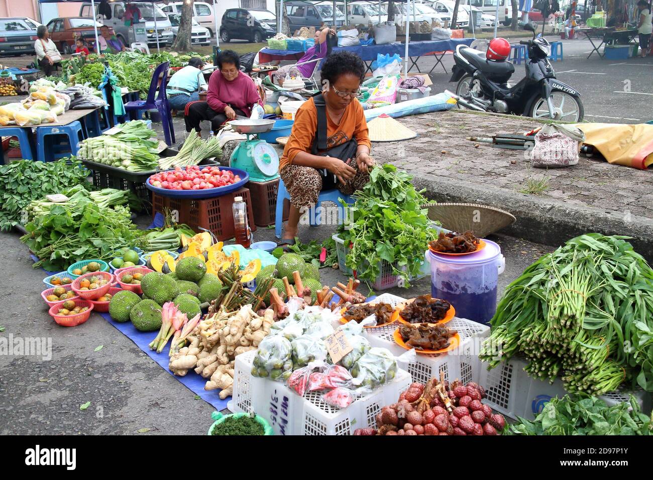 Local market, Hawker stalls, Sarawak, Malaysia Stock Photo Alamy