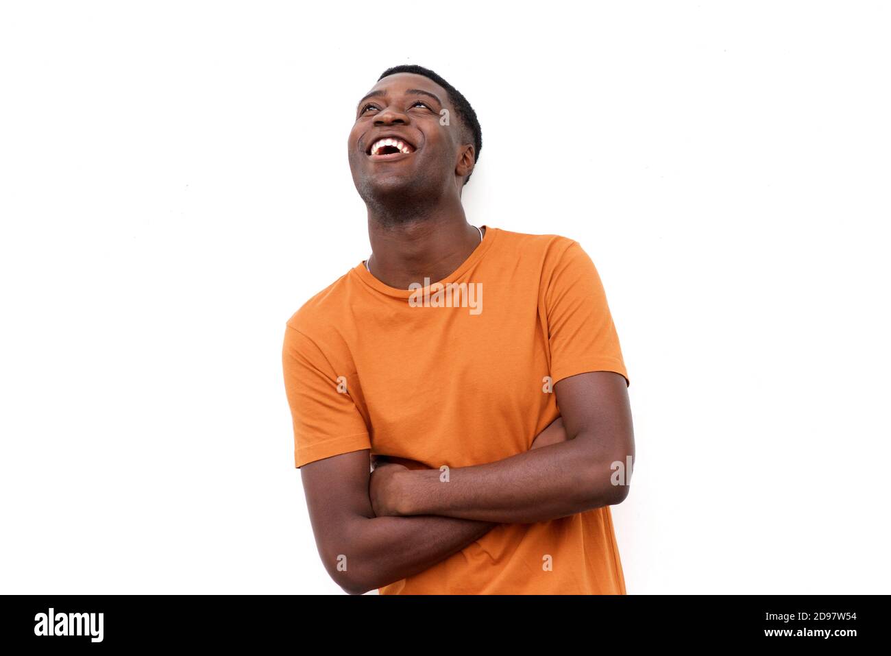 Happy young black man laughing hi-res stock photography and images - Alamy