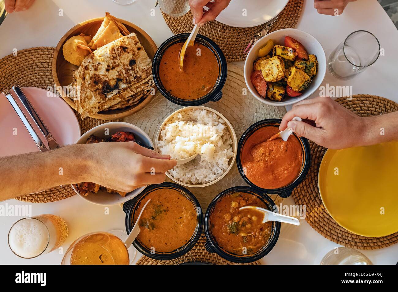 Indian family dinner hi-res stock photography and images - Alamy