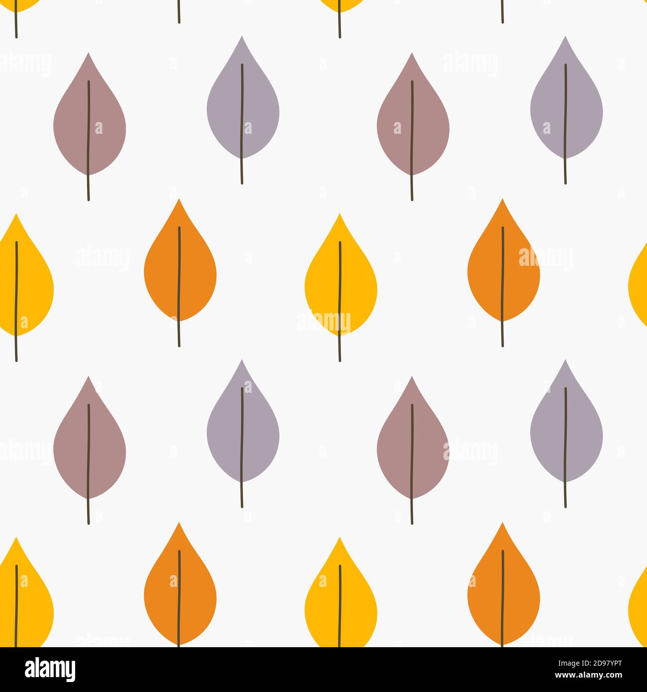 Autumn leaves flat seamless pattern. Vector illustration Stock Vector ...