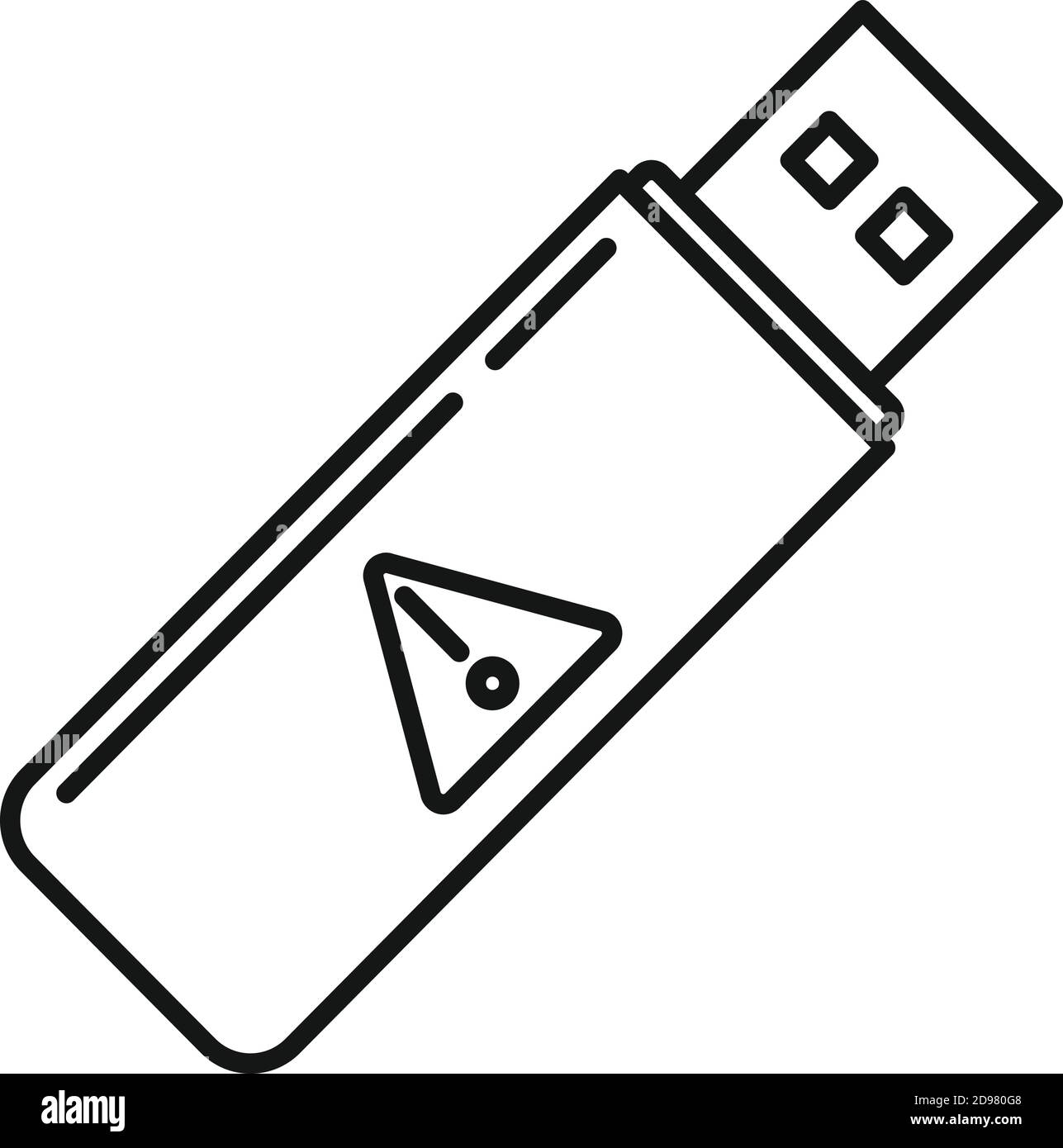 Fraud usb flash icon, outline style Stock Vector