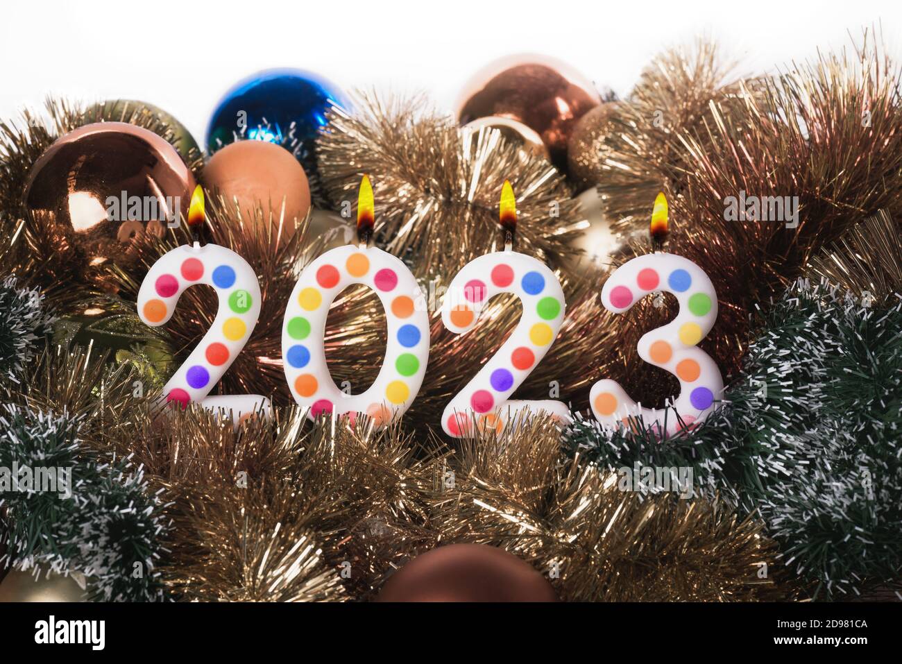 Winter Wreath Candle Happy New Year 2024 №212510