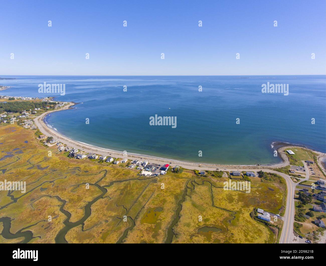 Rye Harbor aerial view in Rye Harbor State Park in town of Rye, New