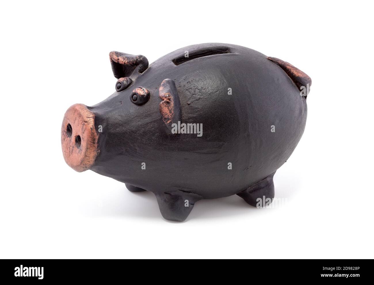 Black piggy bank isolated on white background Stock Photo - Alamy